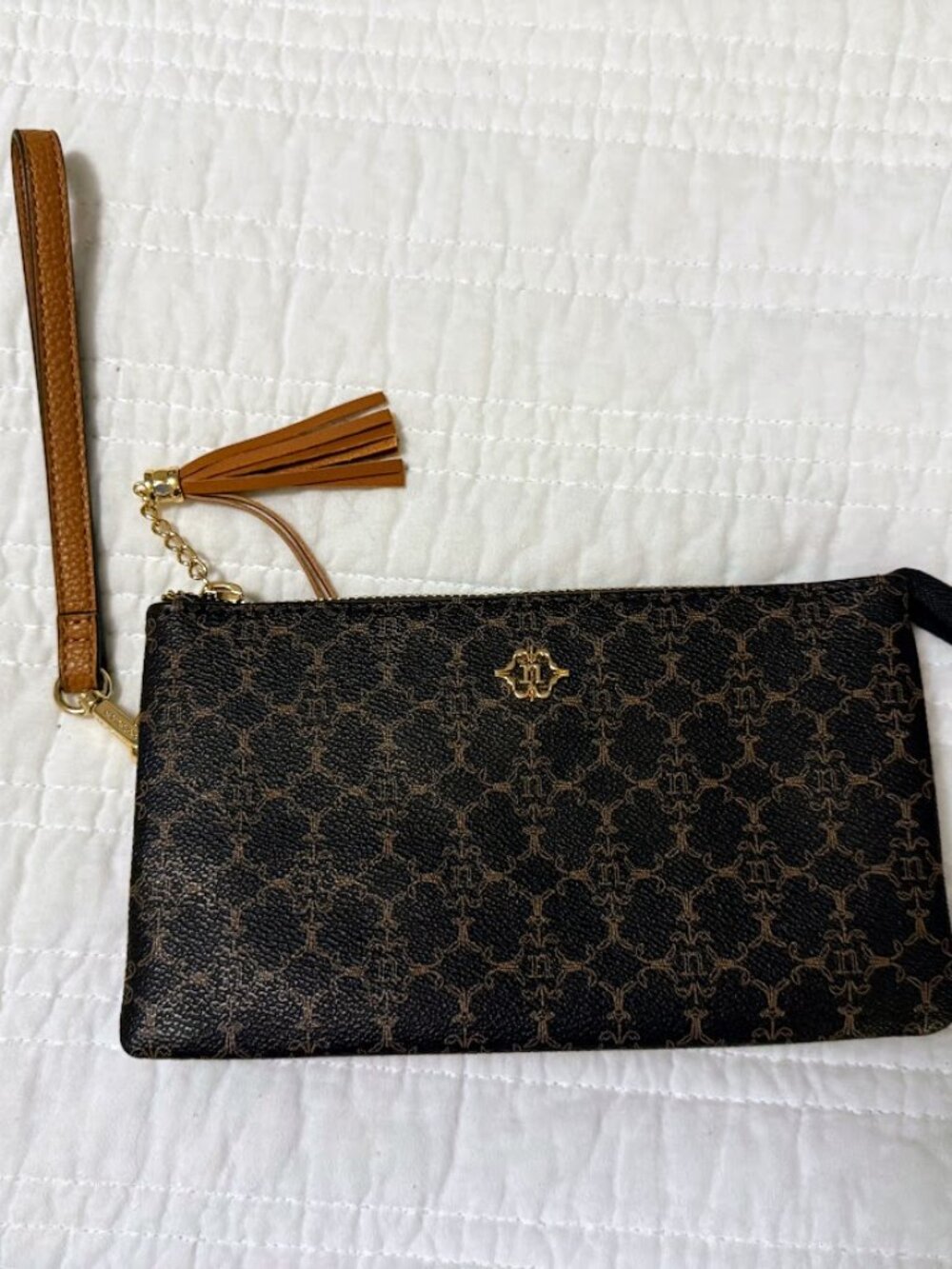 Nanette Lepore Wristlet Divided Sections Zipper Tassle Luxury